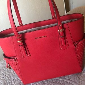 MICHAEL KORS Bright Red Signature Tote